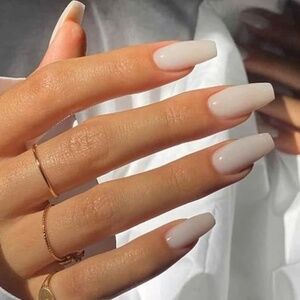 COFFIN SHAPE GLUE ON FALSE NAILS (NO POLISH)